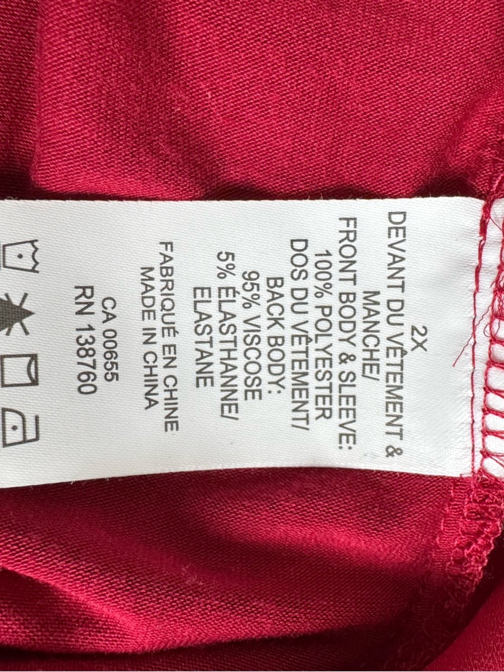 Penningtons Red Ruffle Shoulder Button V-Neck Blouse - Picture 3 of 3